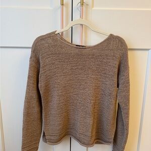 Lord + Taylor Knit Sweater with Detailed Sleeves and Bottom